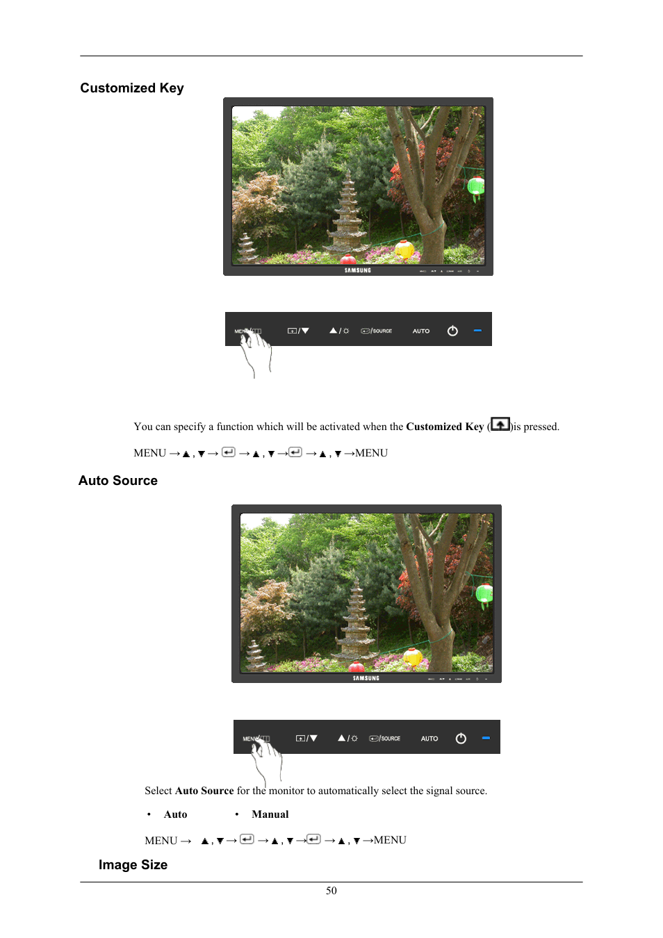 Customized key, Off timer | Samsung 2443BWX User Manual | Page 51 / 74