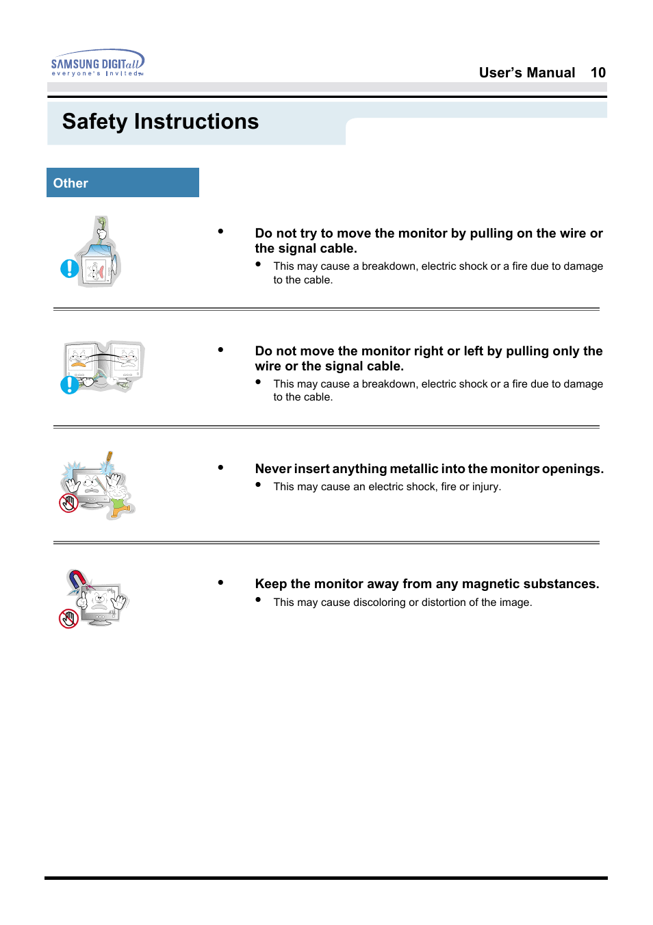 Safety instructions | Samsung 181B User Manual | Page 10 / 65
