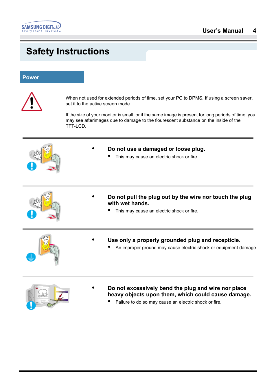 Safety instructions | Samsung 181B User Manual | Page 4 / 65