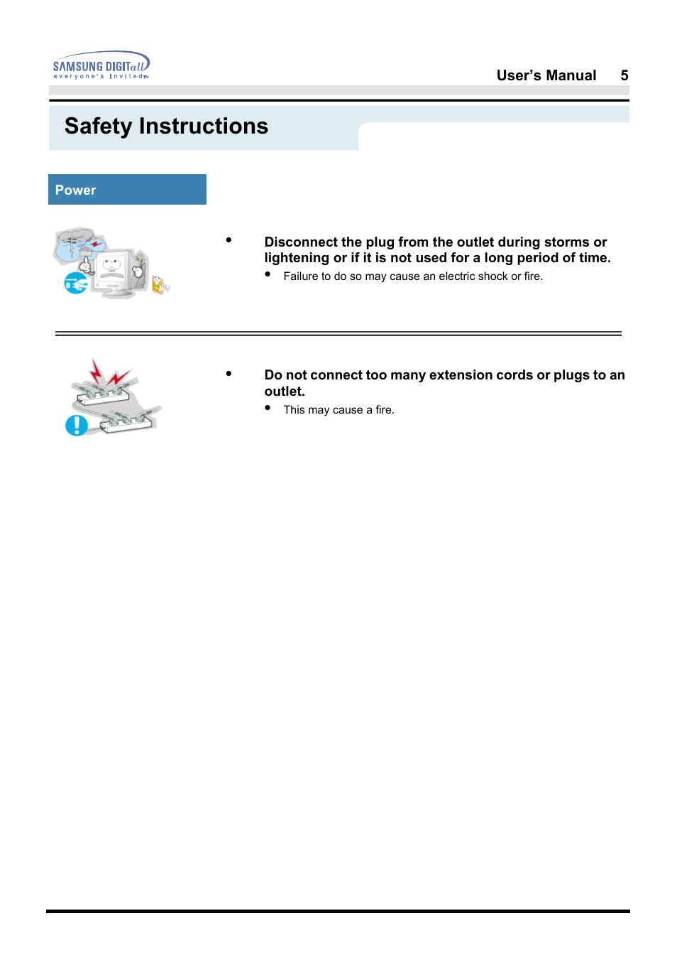 Safety instructions | Samsung 181B User Manual | Page 5 / 65
