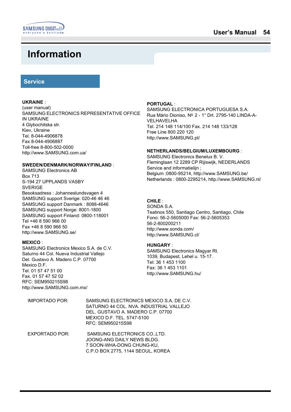 Information | Samsung 181B User Manual | Page 54 / 65
