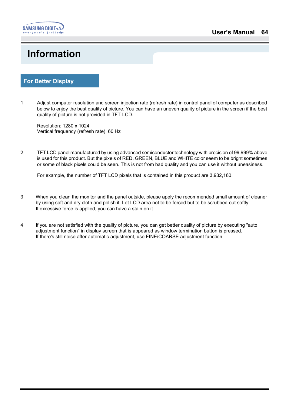 Information | Samsung 181B User Manual | Page 64 / 65