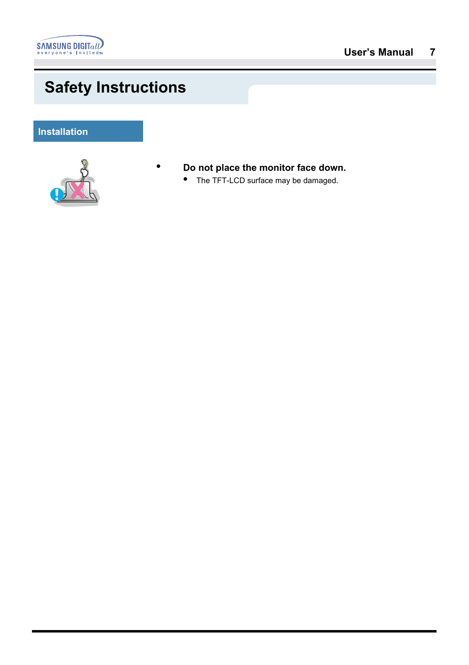 Safety instructions | Samsung 181B User Manual | Page 7 / 65