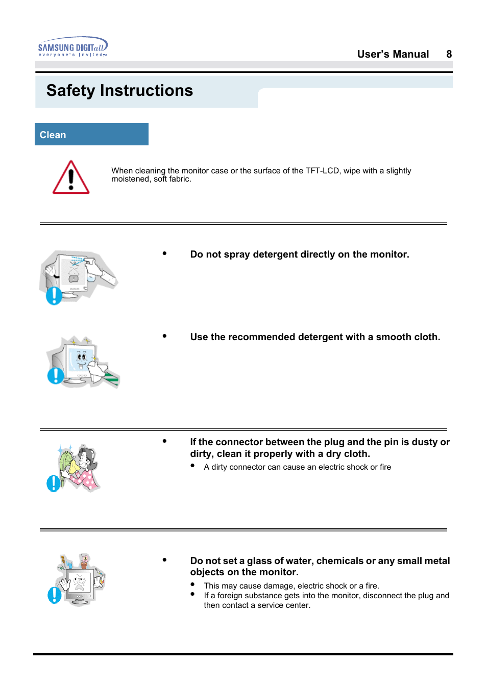 Safety instructions | Samsung 181B User Manual | Page 8 / 65