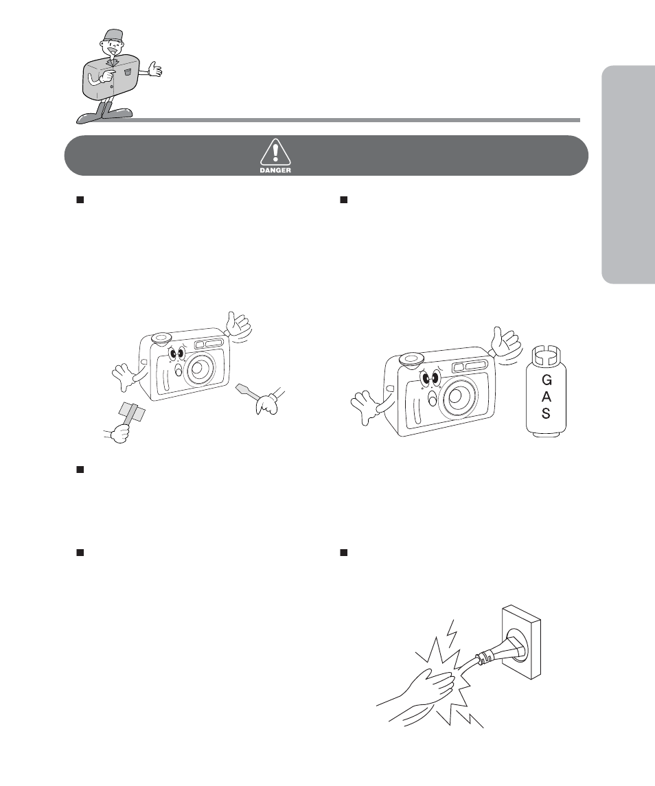 Danger | Samsung Digimax 201 User Manual | Page 7 / 120