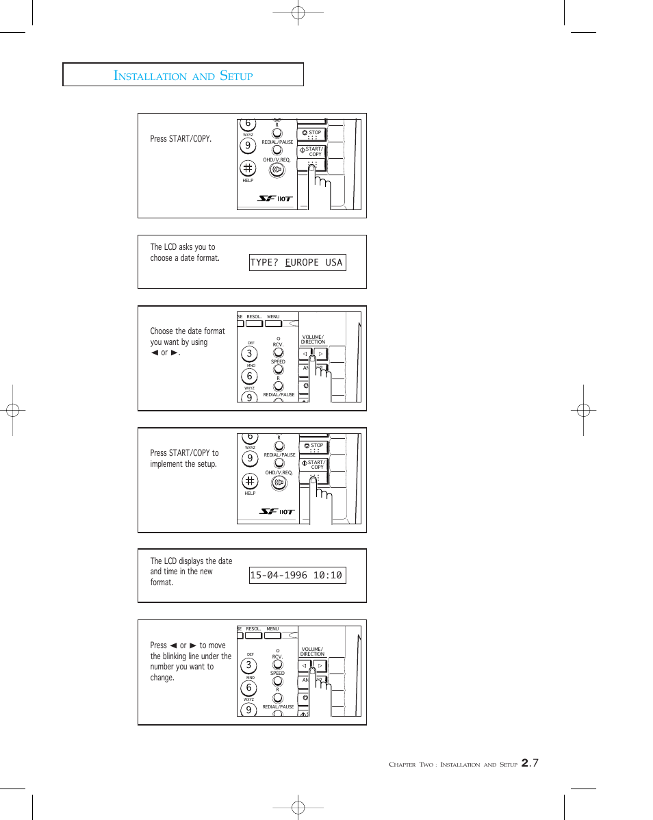 Nstallation and, Etup | Samsung SF 110T User Manual | Page 25 / 90