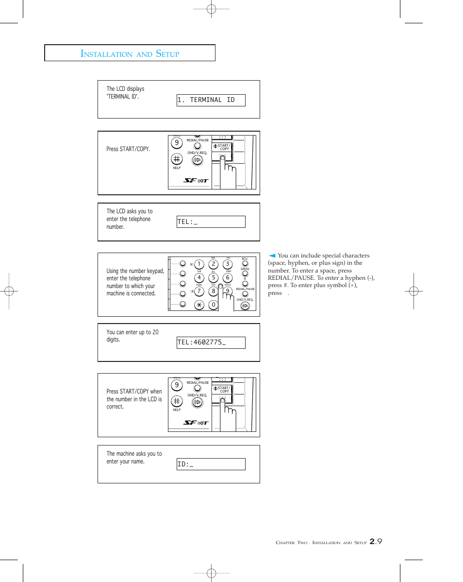 Nstallation and, Etup | Samsung SF 110T User Manual | Page 27 / 90