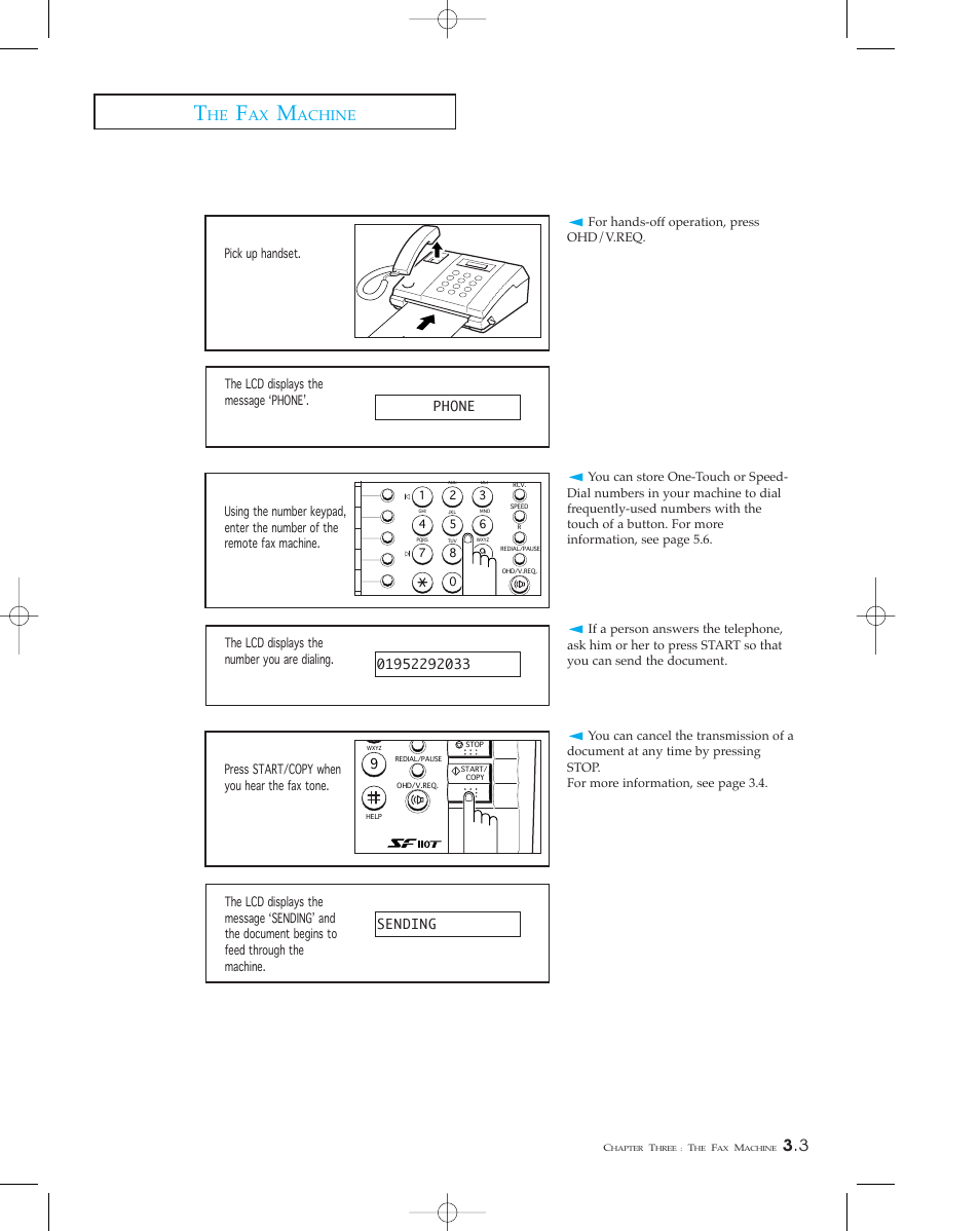 Dialing a number, Achine | Samsung SF 110T User Manual | Page 35 / 90