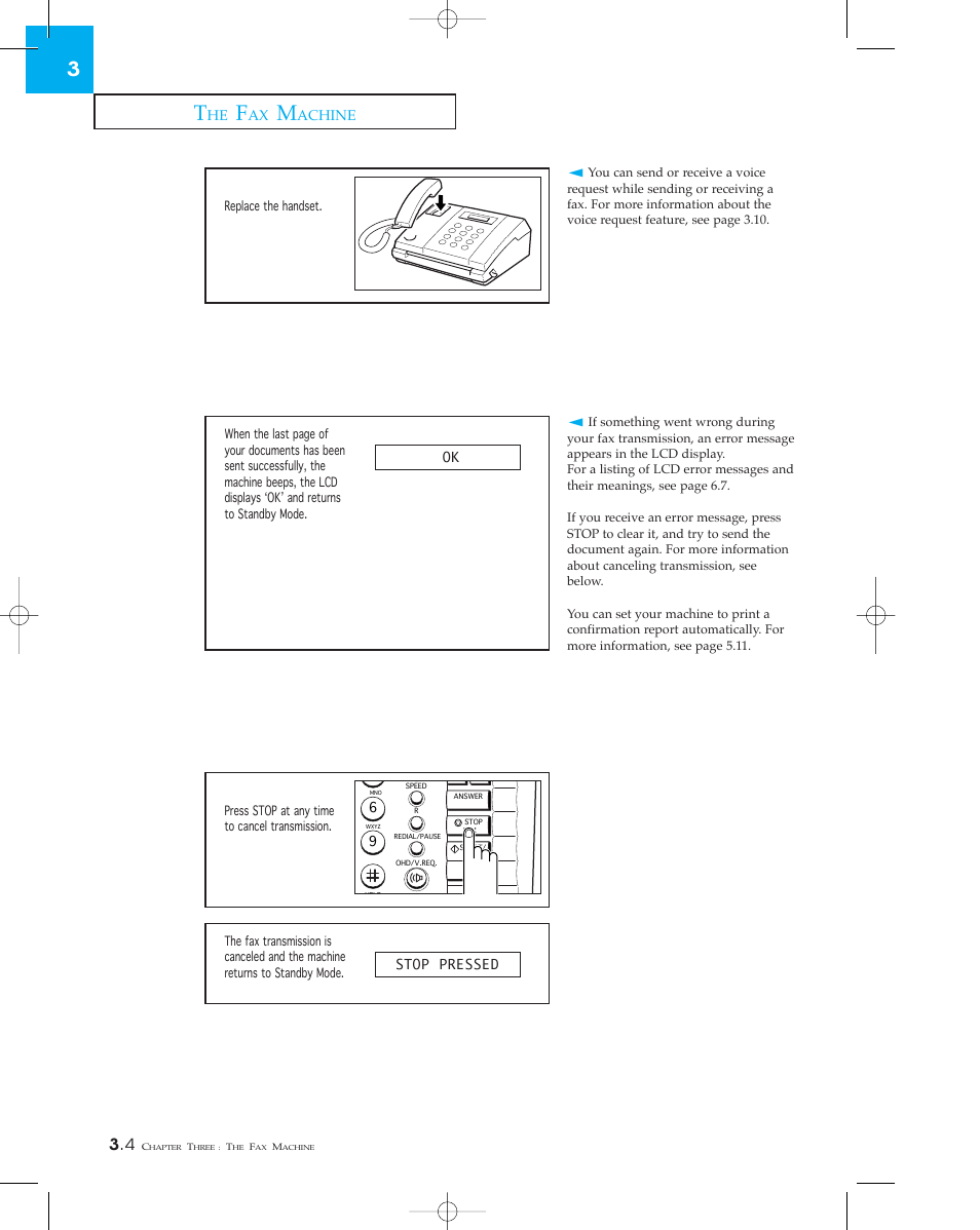 Confirming the transmission, Canceling transmission | Samsung SF 110T User Manual | Page 36 / 90