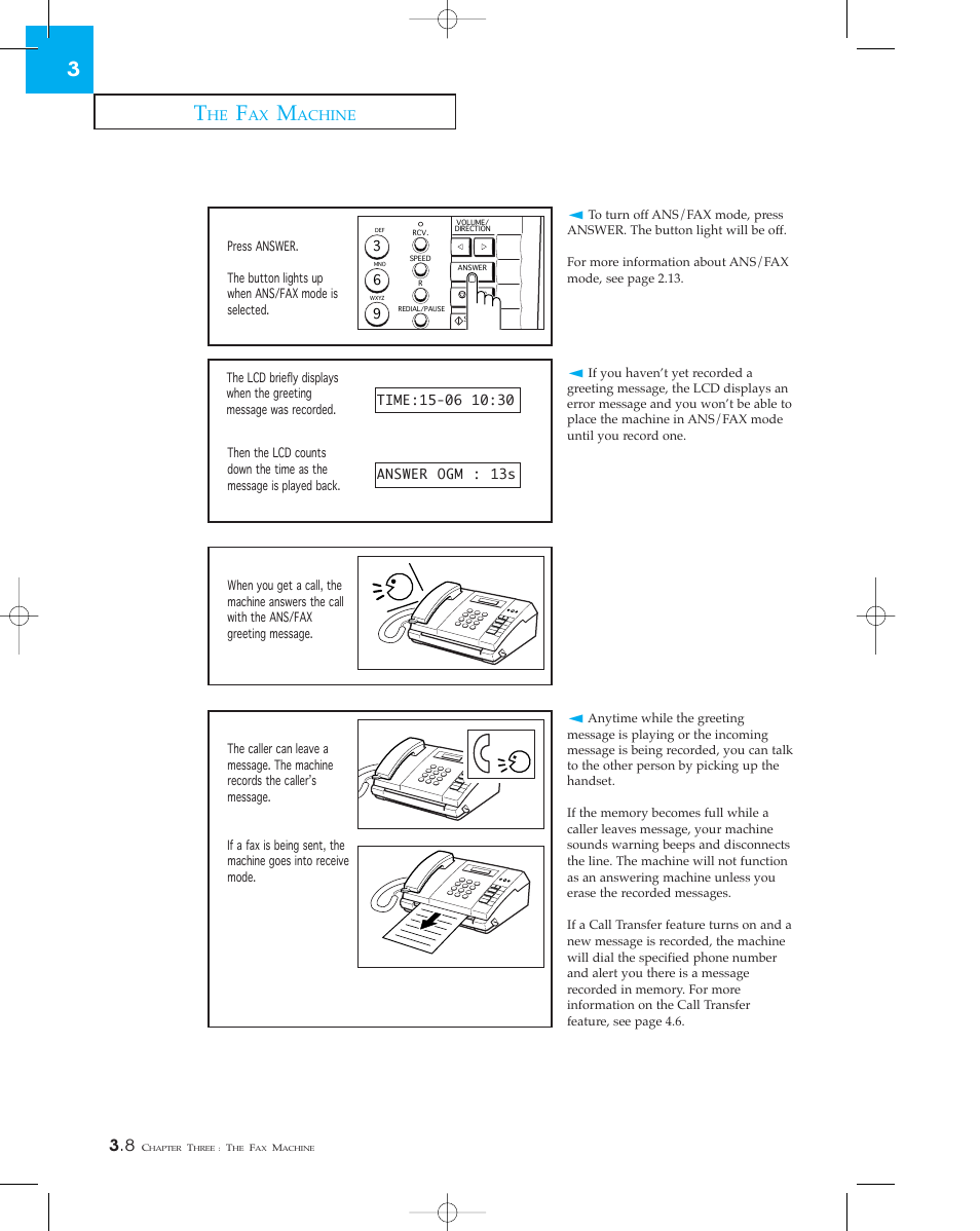 Receiving in ans/fax mode | Samsung SF 110T User Manual | Page 40 / 90