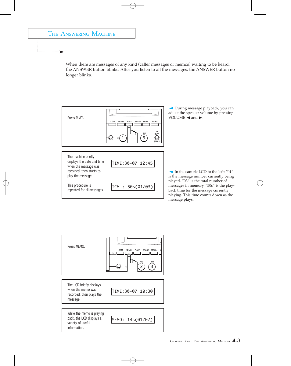 Playing back messages, Playing back caller messages | Samsung SF 110T User Manual | Page 49 / 90