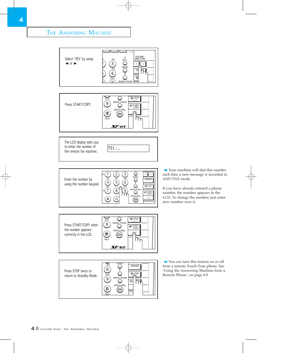 Nswering, Achine | Samsung SF 110T User Manual | Page 54 / 90