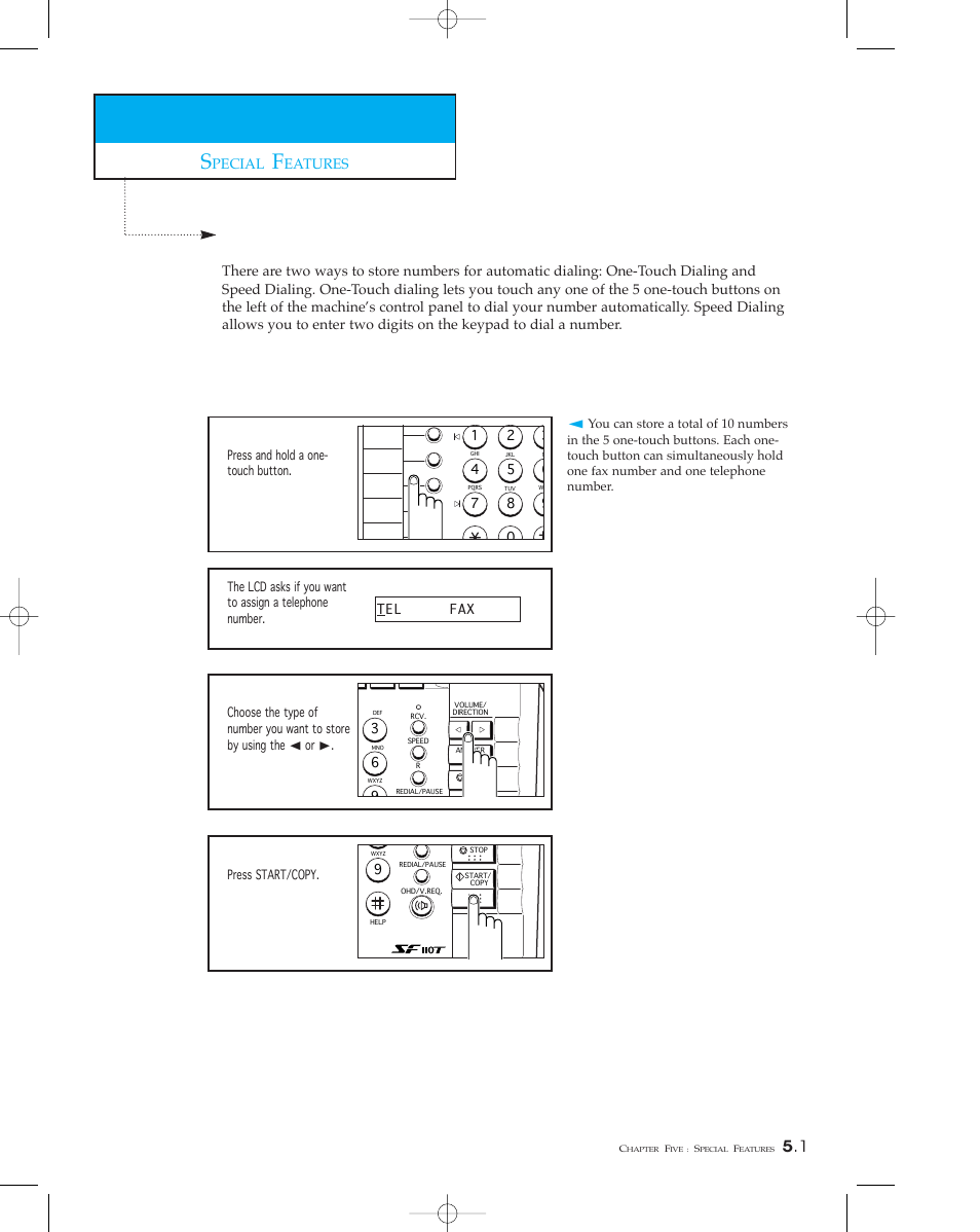 Automatic dialing, Storing a number for one-touch dialing | Samsung SF 110T User Manual | Page 59 / 90