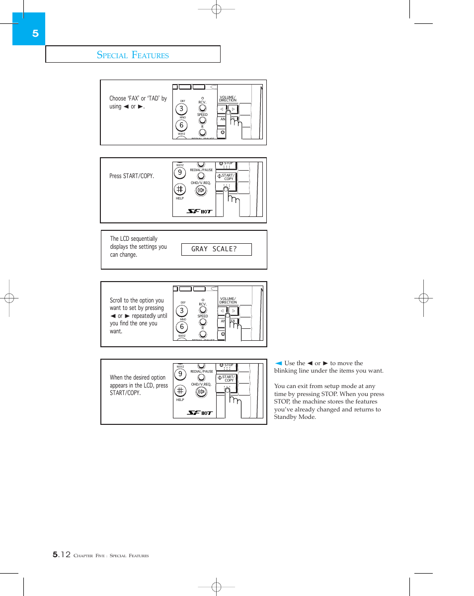Pecial, Eatures | Samsung SF 110T User Manual | Page 70 / 90