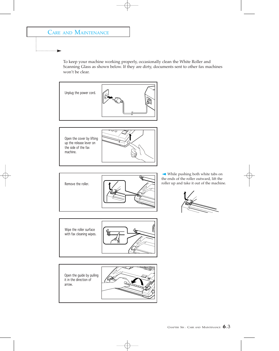Cleaning the roller and scanning glass | Samsung SF 110T User Manual | Page 82 / 90