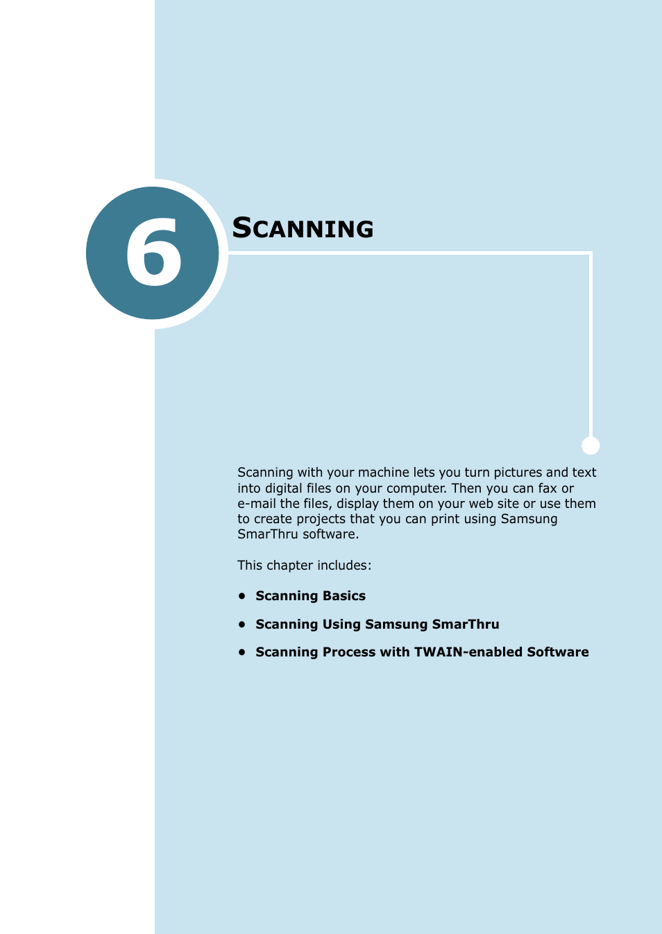 Scanning, Chapter 6, Canning | Samsung SCX-4216F User Manual | Page 102 / 225