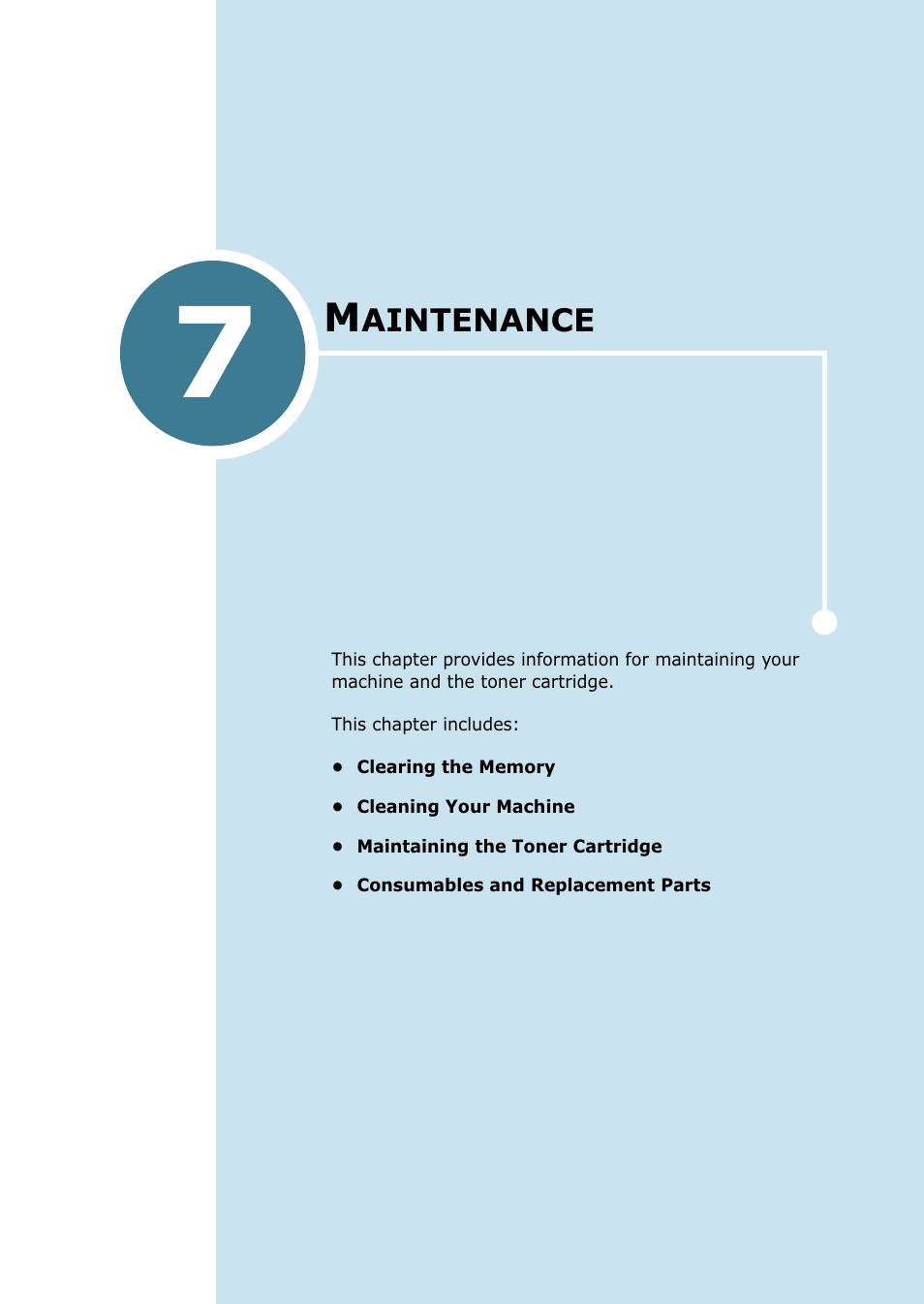 Maintenance, Chapter 7, Aintenance | Samsung SCX-4216F User Manual | Page 108 / 225