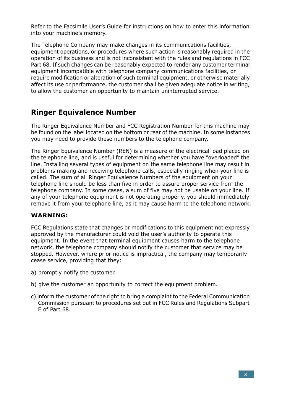 Ringer equivalence number | Samsung SCX-4216F User Manual | Page 12 / 225