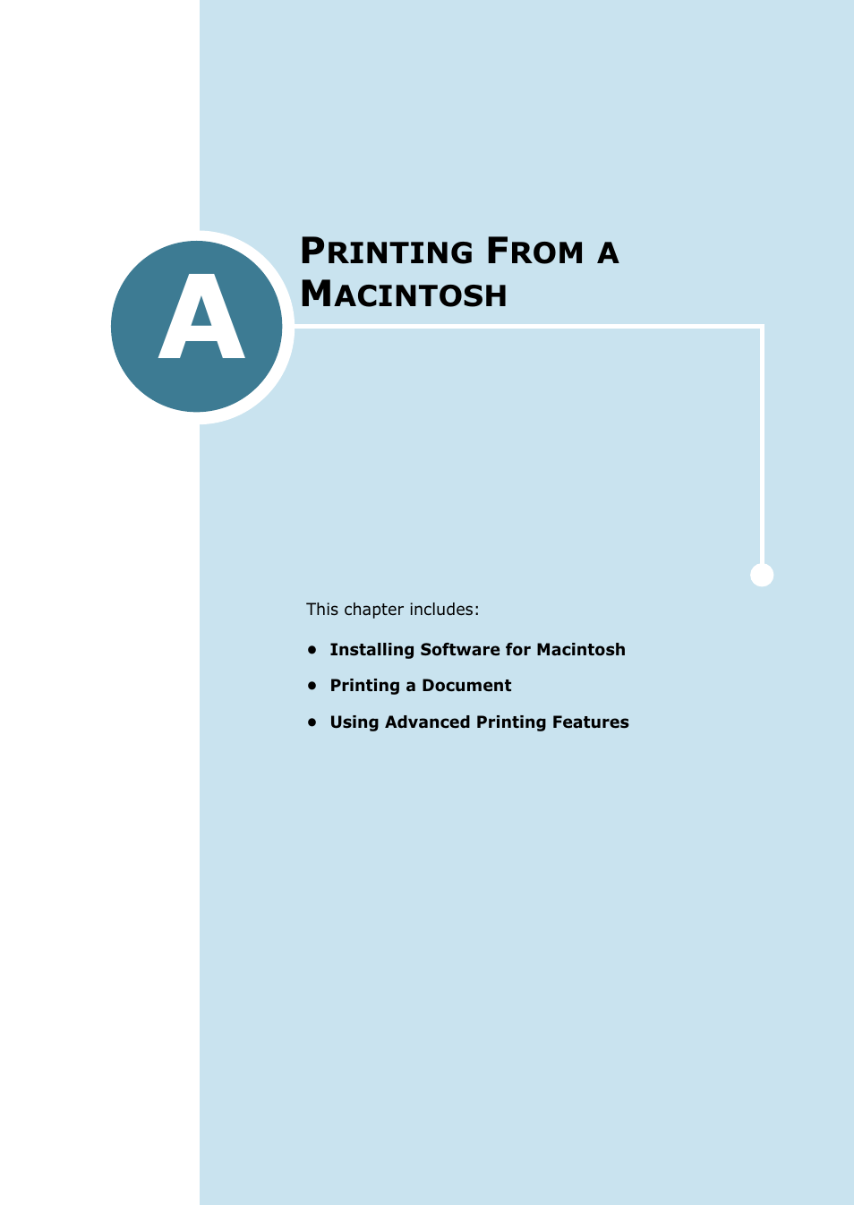 Printing from a macintosh, Chapter a, Rinting | Acintosh | Samsung SCX-4216F User Manual | Page 146 / 225
