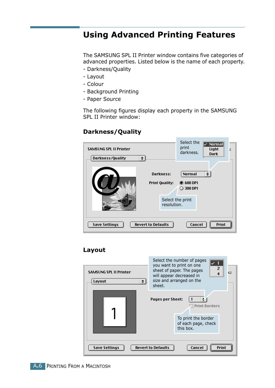 Using advanced printing features | Samsung SCX-4216F User Manual | Page 151 / 225