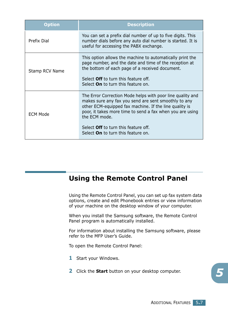 Using the remote control panel | Samsung SCX-4216F User Manual | Page 219 / 225