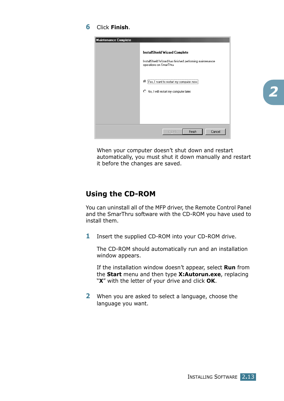 Using the cd-rom | Samsung SCX-4216F User Manual | Page 52 / 225