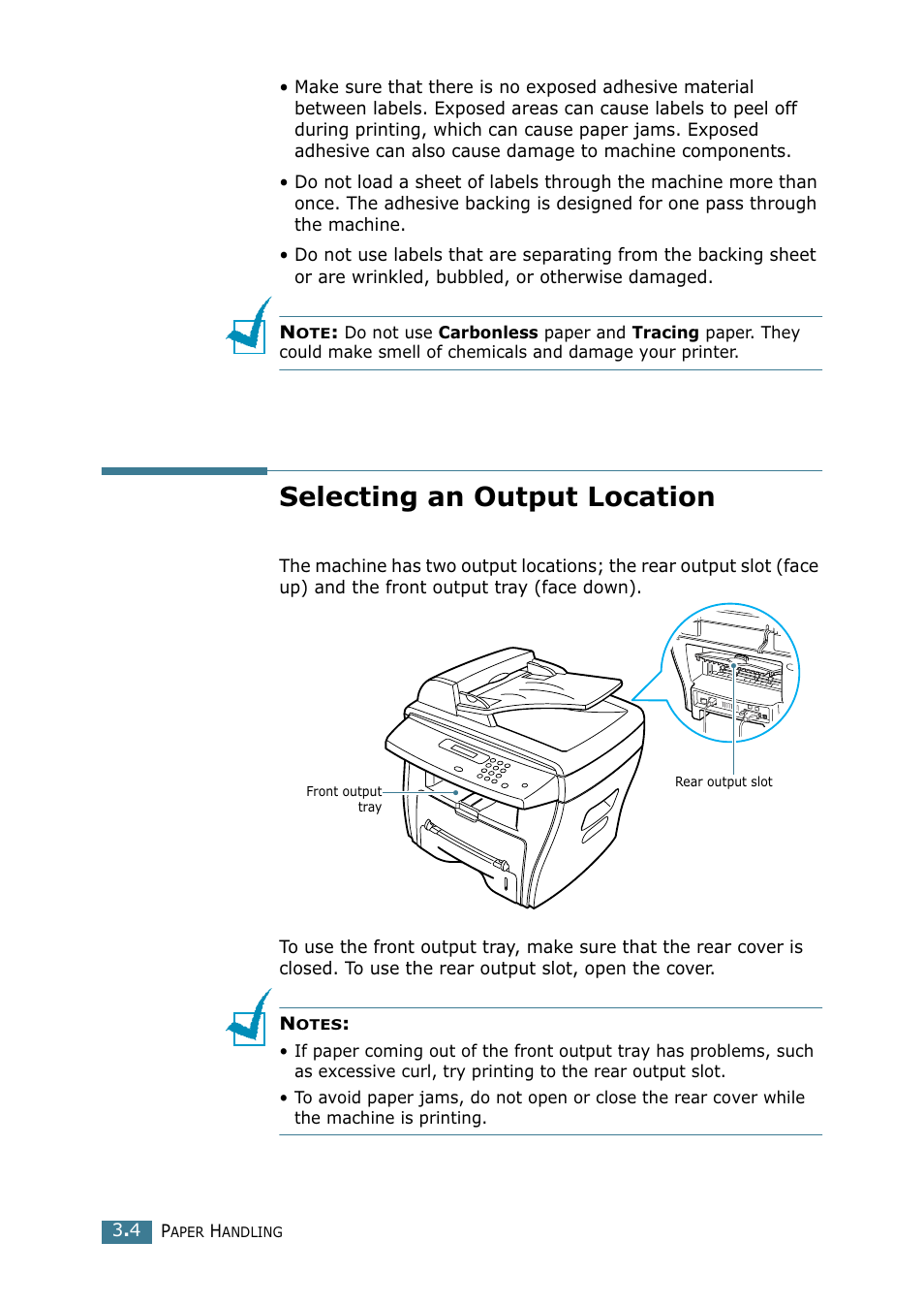 Selecting an output location | Samsung SCX-4216F User Manual | Page 57 / 225