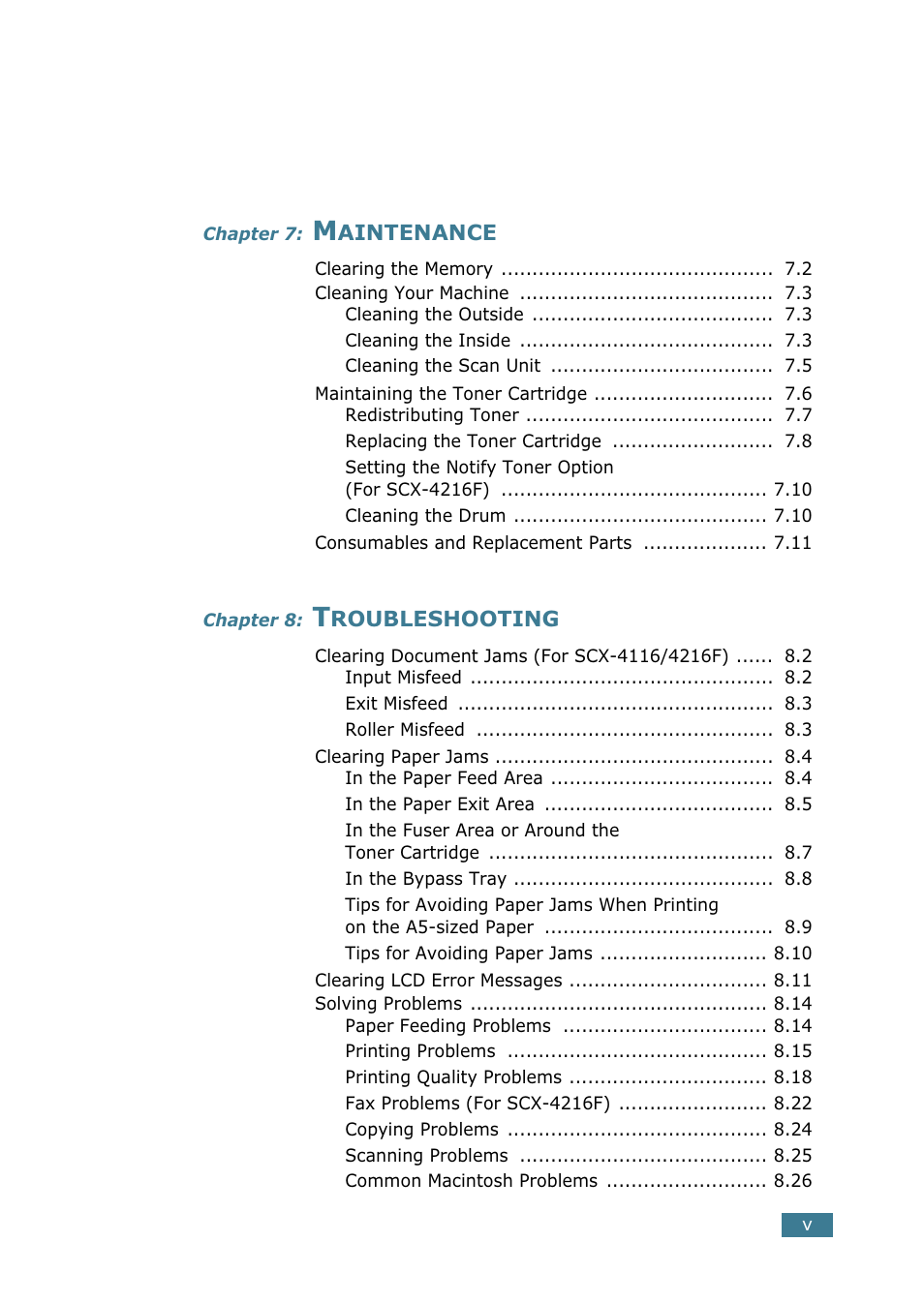 Samsung SCX-4216F User Manual | Page 6 / 225