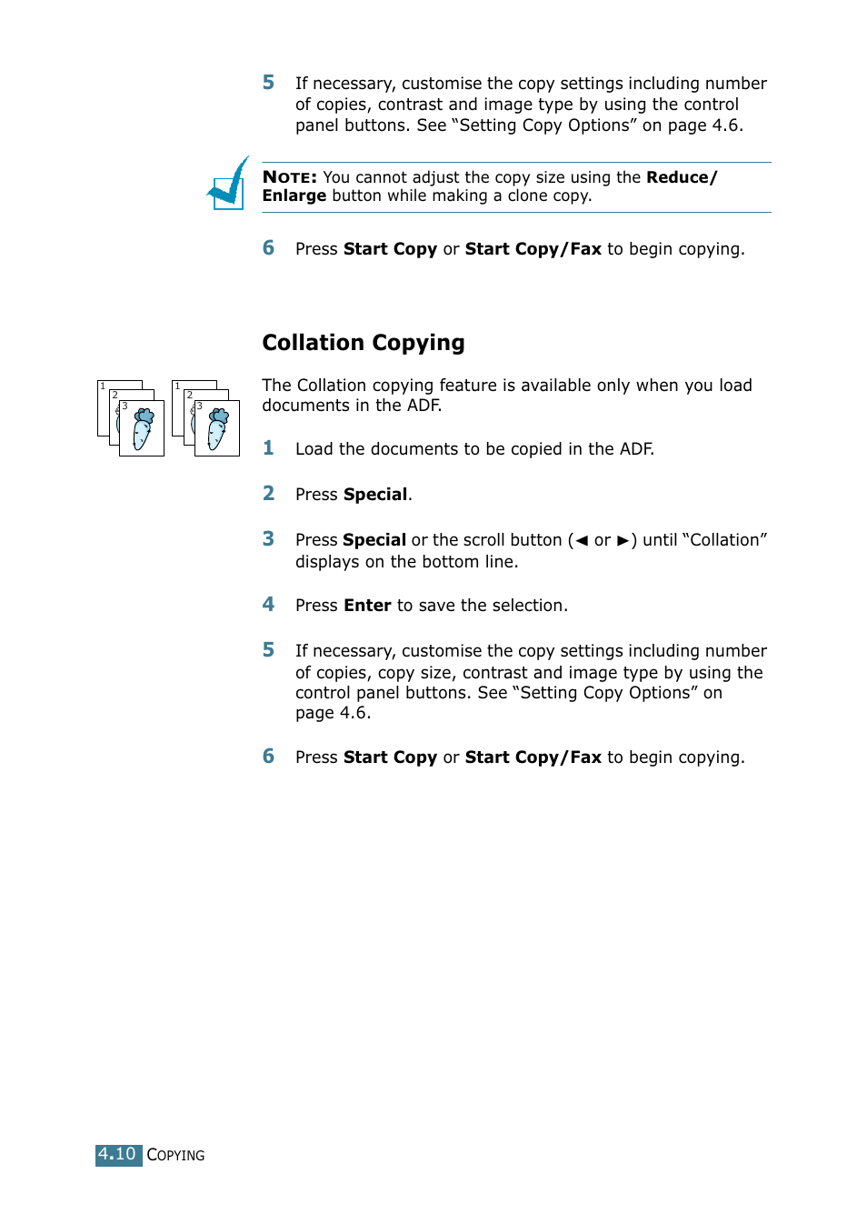 Collation copying | Samsung SCX-4216F User Manual | Page 73 / 225
