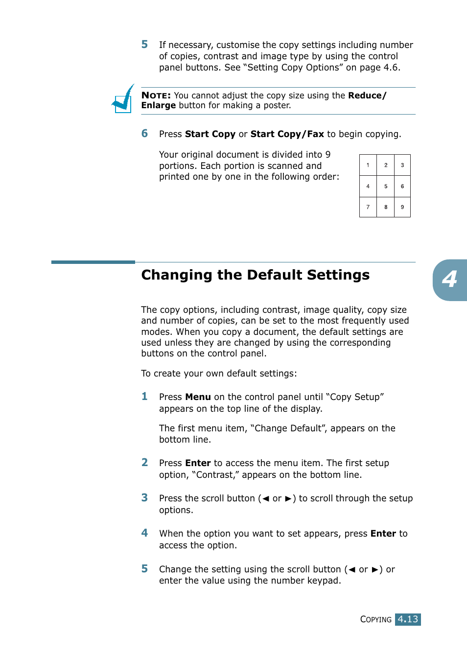 Changing the default settings | Samsung SCX-4216F User Manual | Page 76 / 225