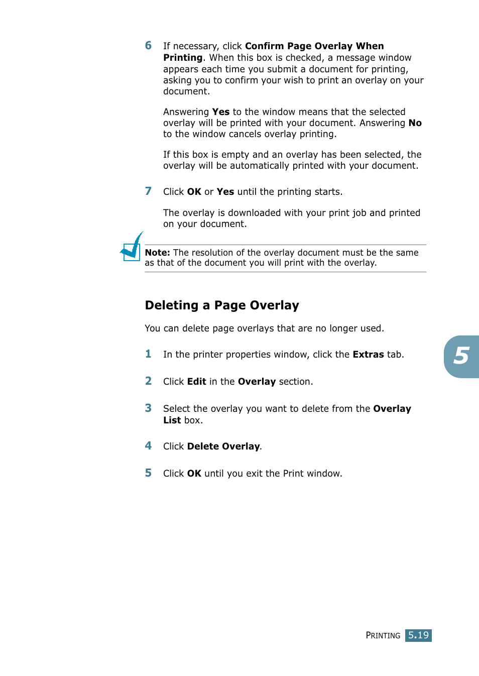 Deleting a page overlay | Samsung SCX-4216F User Manual | Page 96 / 225