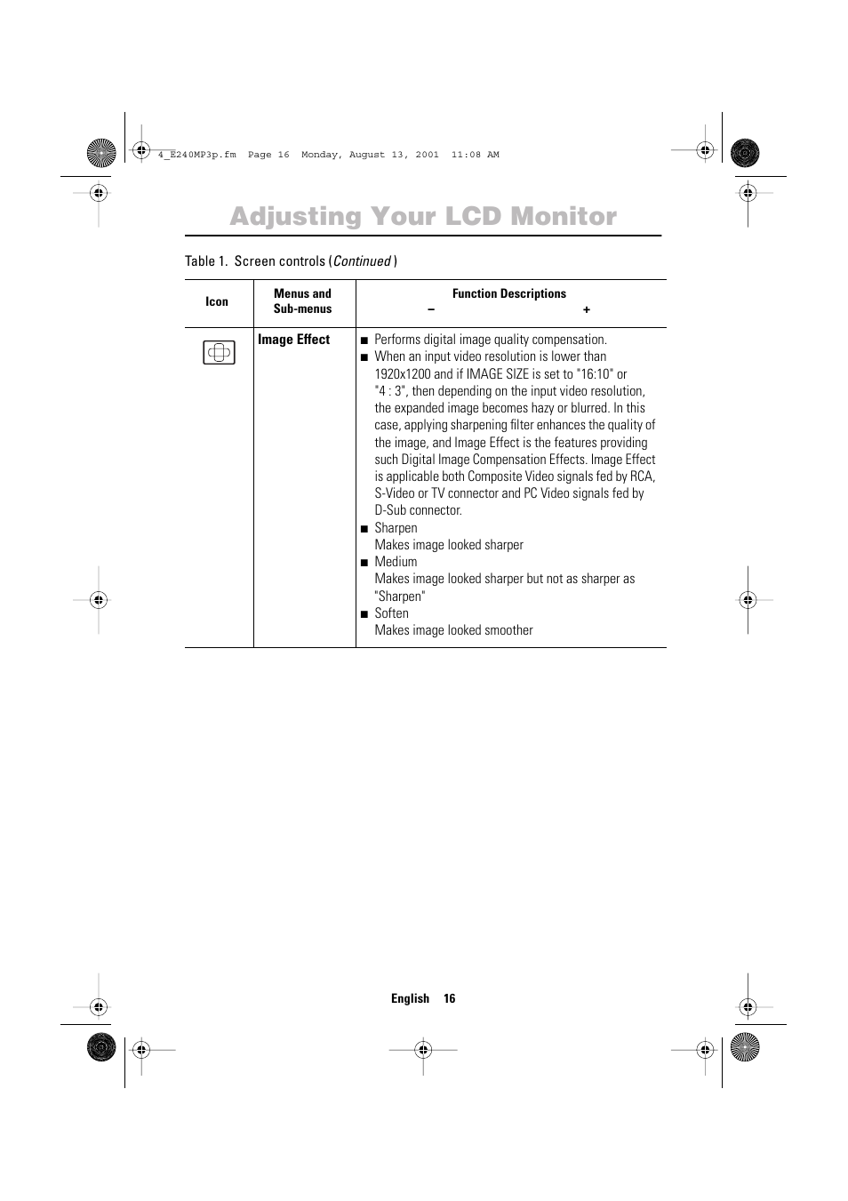 Adjusting your lcd monitor | Samsung 240MP User Manual | Page 18 / 39