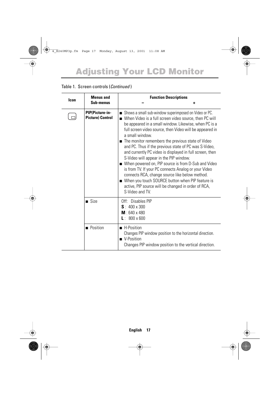 Adjusting your lcd monitor | Samsung 240MP User Manual | Page 19 / 39