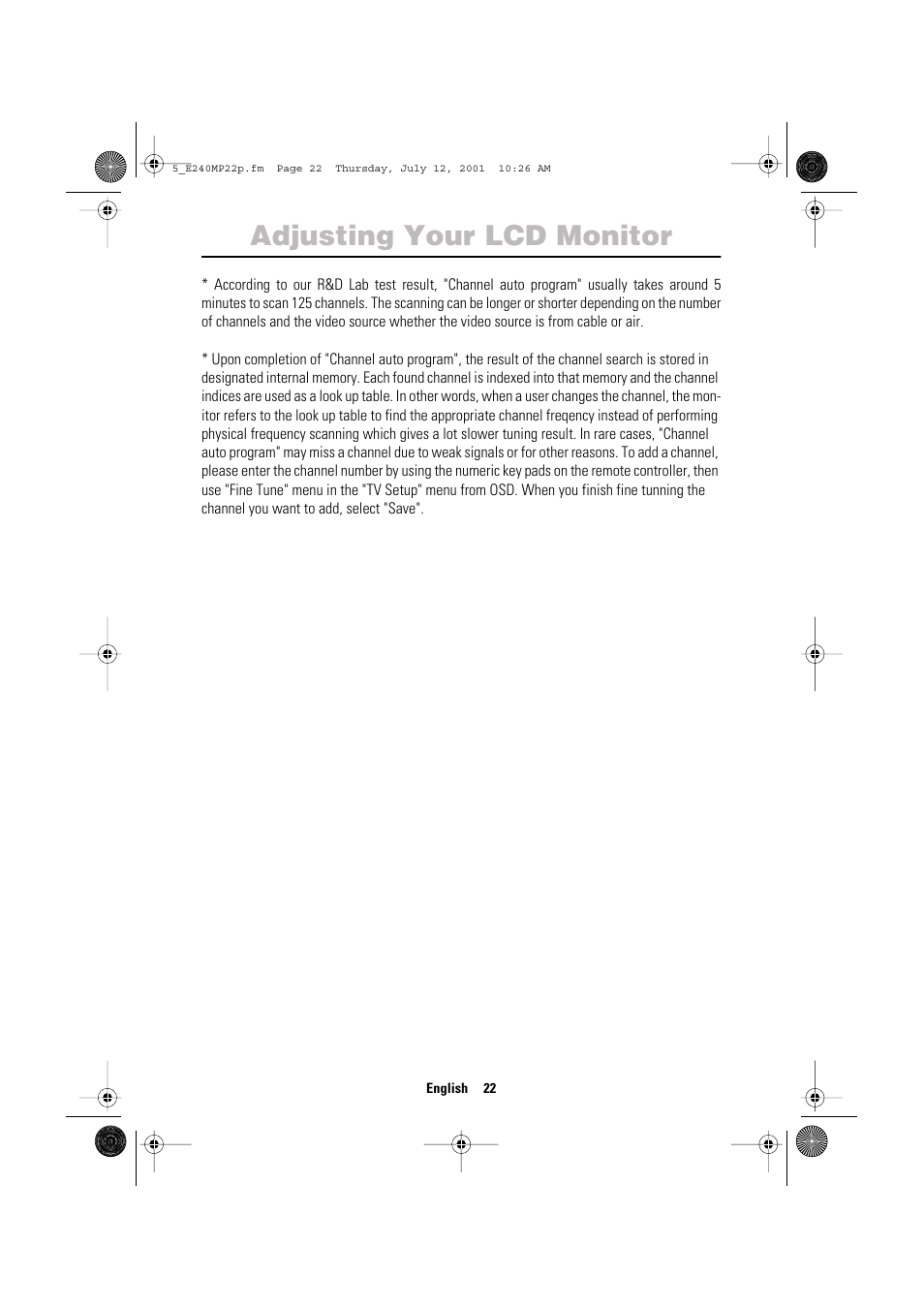 Adjusting your lcd monitor | Samsung 240MP User Manual | Page 24 / 39