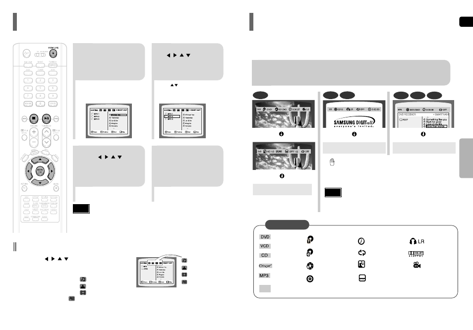 Mp3-cd playback, Displaying disc information | Samsung AH68-01663S User Manual | Page 14 / 37