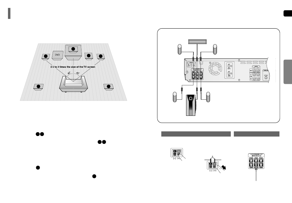 Connections, Connecting the speakers | Samsung AH68-01663S User Manual | Page 7 / 37