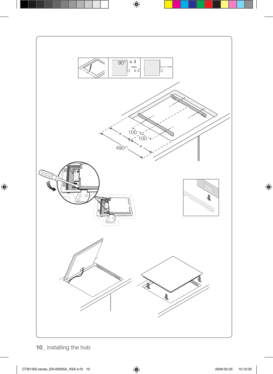 10 _ installing the hob | Samsung CTI613GI User Manual | Page 10 / 28