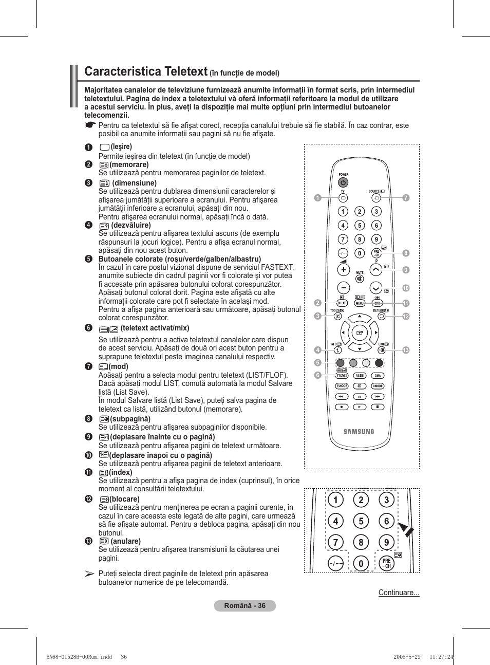 Caracteristica teletext | Samsung BN68-01528B-02 User Manual | Page 166 / 427