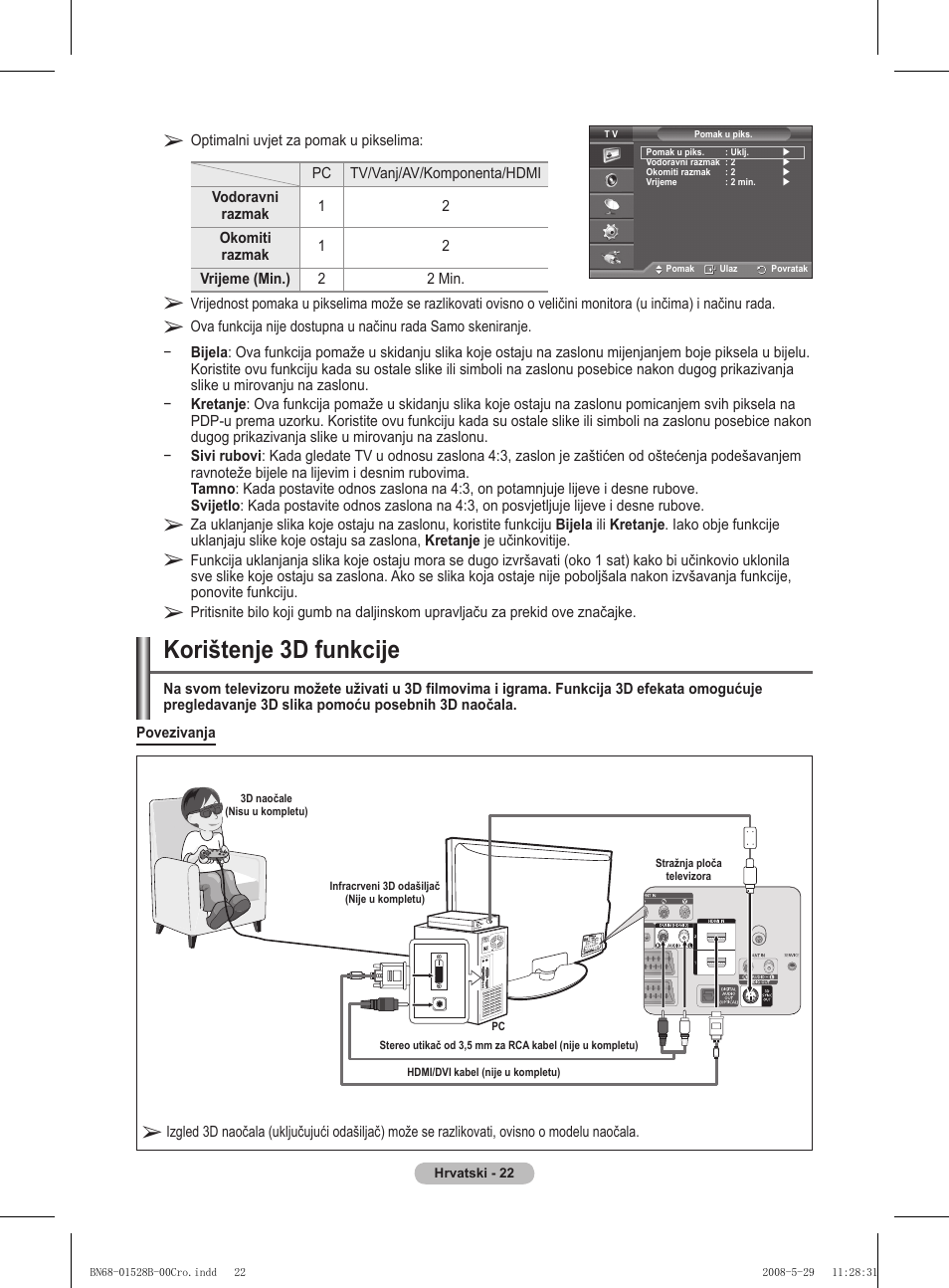 Korištenje 3d funkcije | Samsung BN68-01528B-02 User Manual | Page 238 / 427