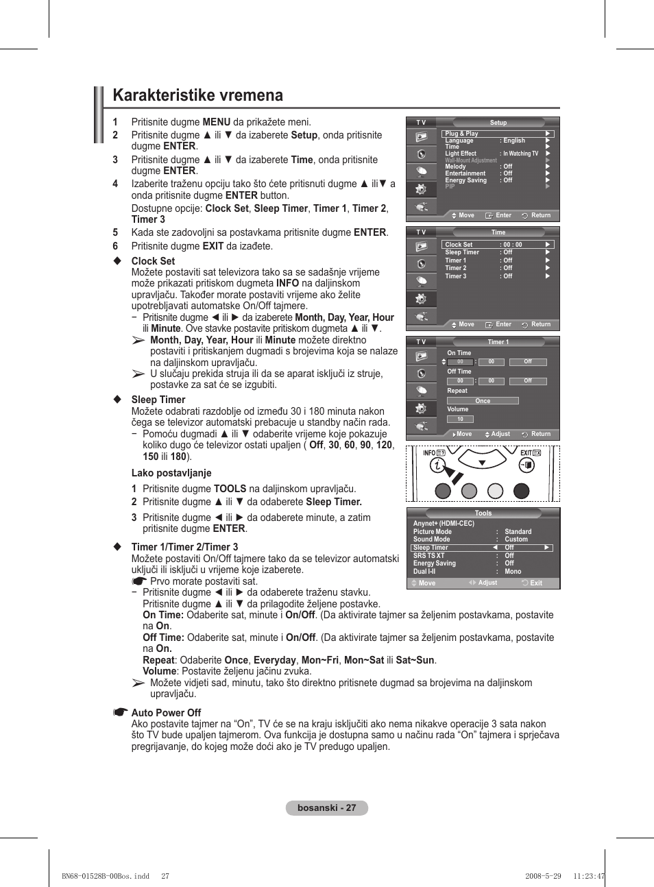 Karakteristike vremena | Samsung BN68-01528B-02 User Manual | Page 327 / 427