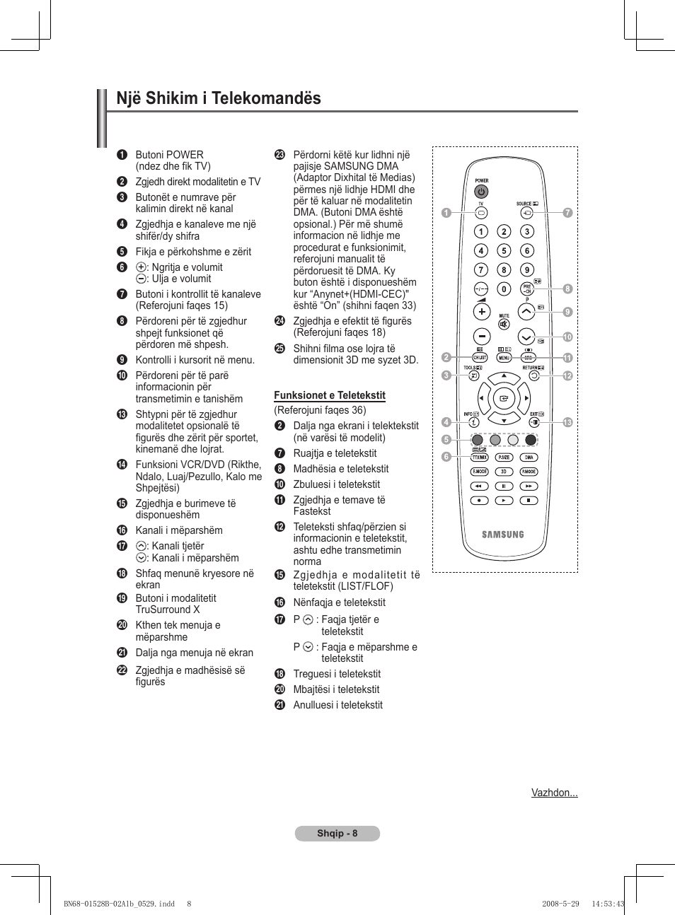 Një shikim i telekomandës | Samsung BN68-01528B-02 User Manual | Page 350 / 427