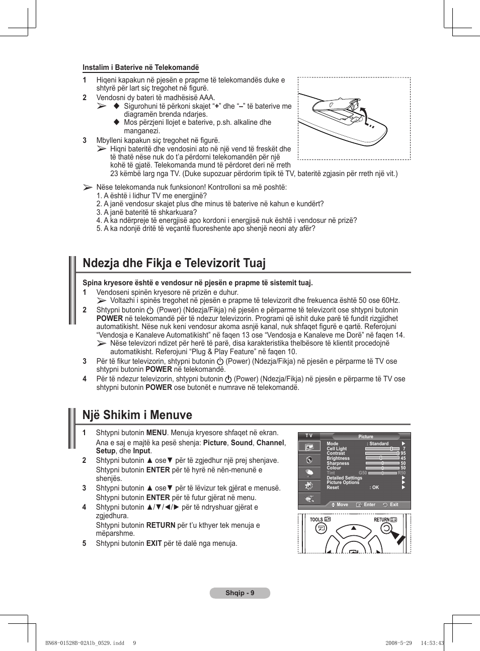 Ndezja dhe fikja e televizorit tuaj, Një shikim i menuve | Samsung BN68-01528B-02 User Manual | Page 351 / 427