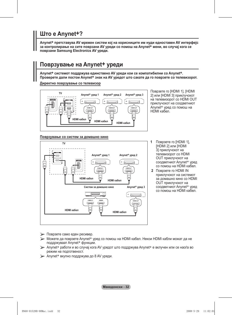 Поврзување на anynet+ уреди, Што е anynet | Samsung BN68-01528B-02 User Manual | Page 416 / 427