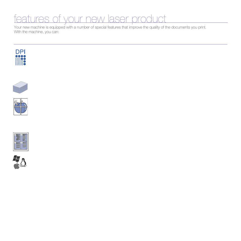 Features of your new laser product, Special features | Samsung CLP-310N User Manual | Page 2 / 99