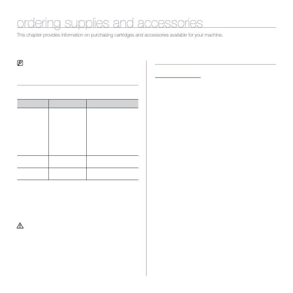Ordering supplies and accessories, Supplies, How to purchase | Samsung CLP-310N User Manual | Page 47 / 99