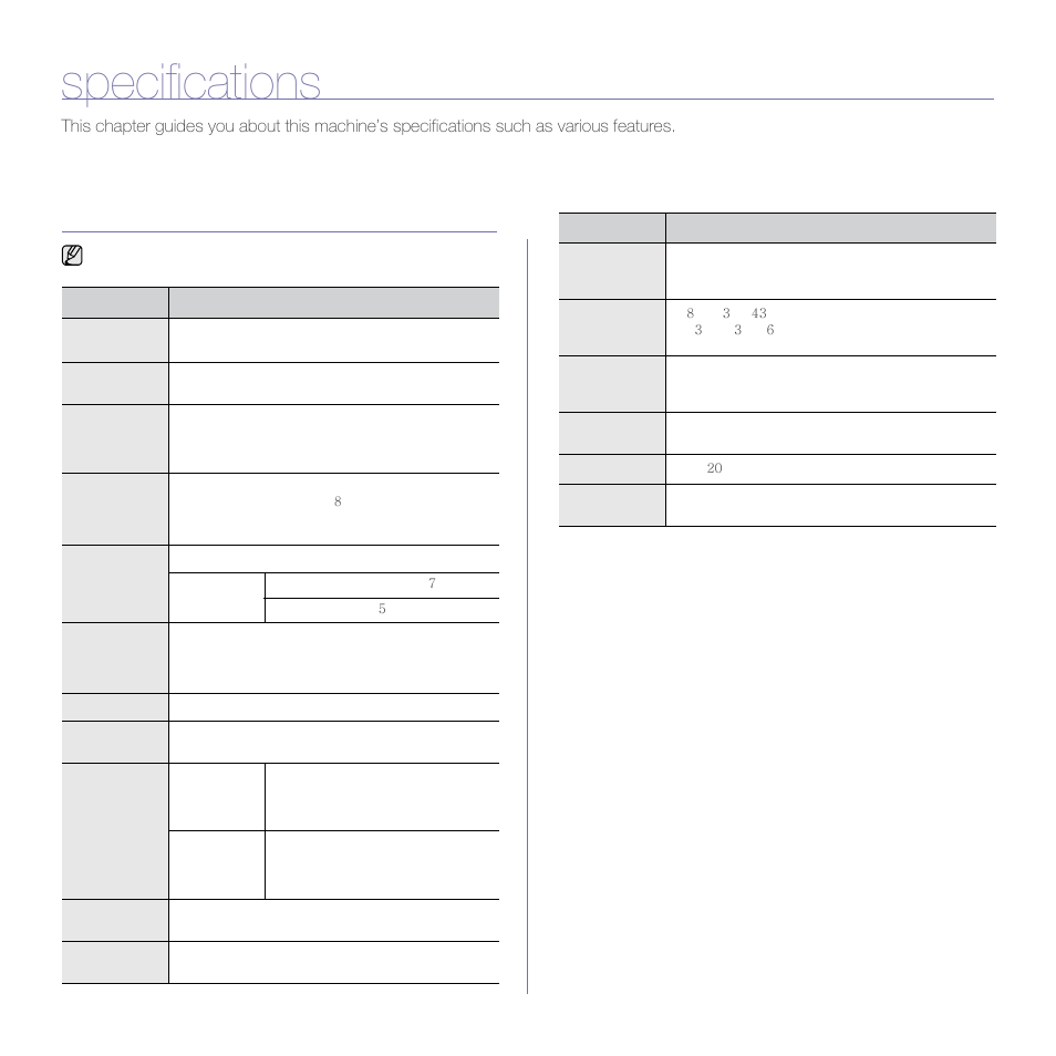 Specifications, General specifications | Samsung CLP-310N User Manual | Page 48 / 99