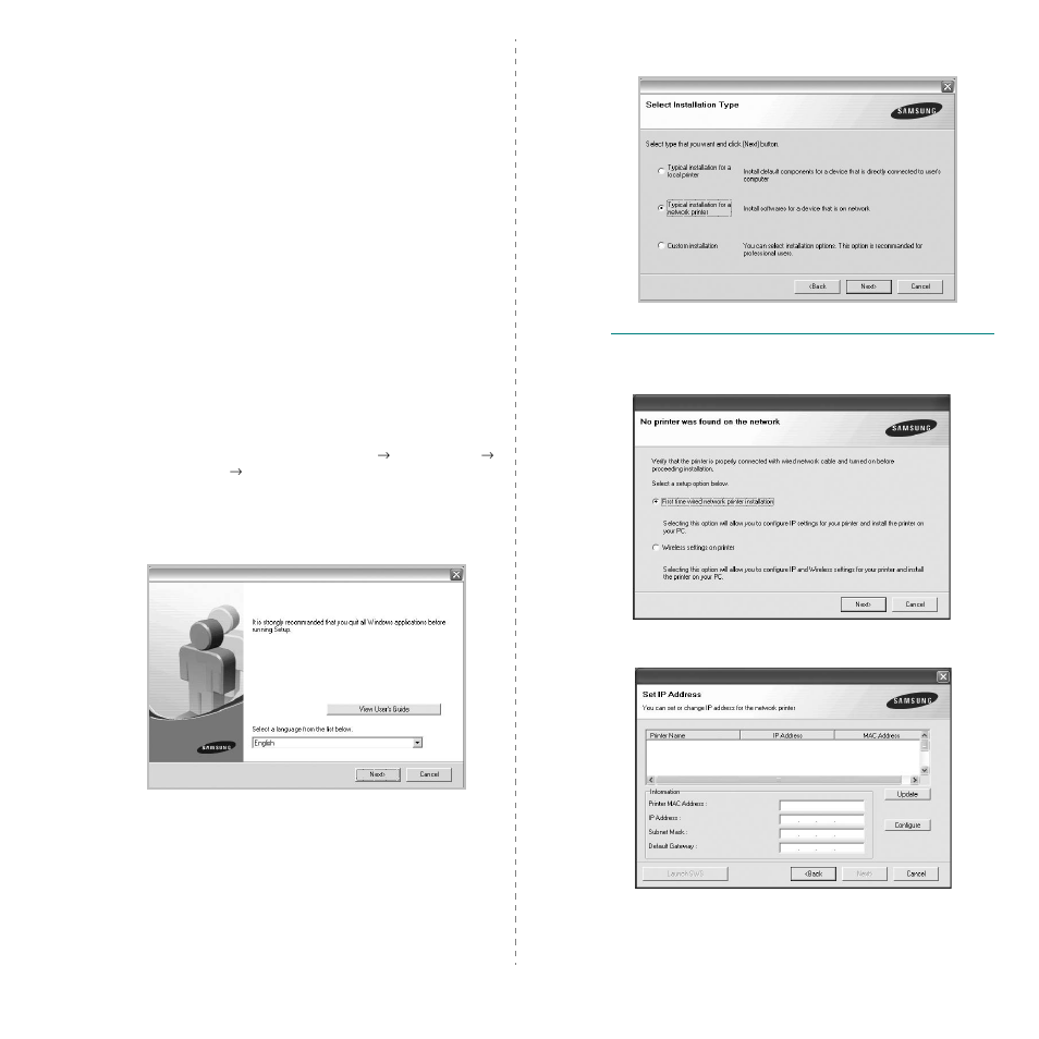 Installing software for network printing | Samsung CLP-310N User Manual | Page 65 / 99