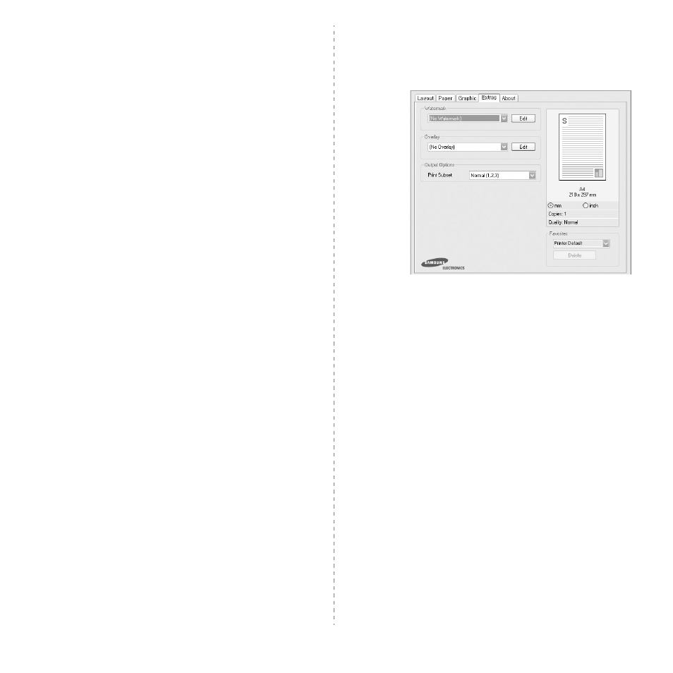 Extras tab | Samsung CLP-310N User Manual | Page 75 / 99