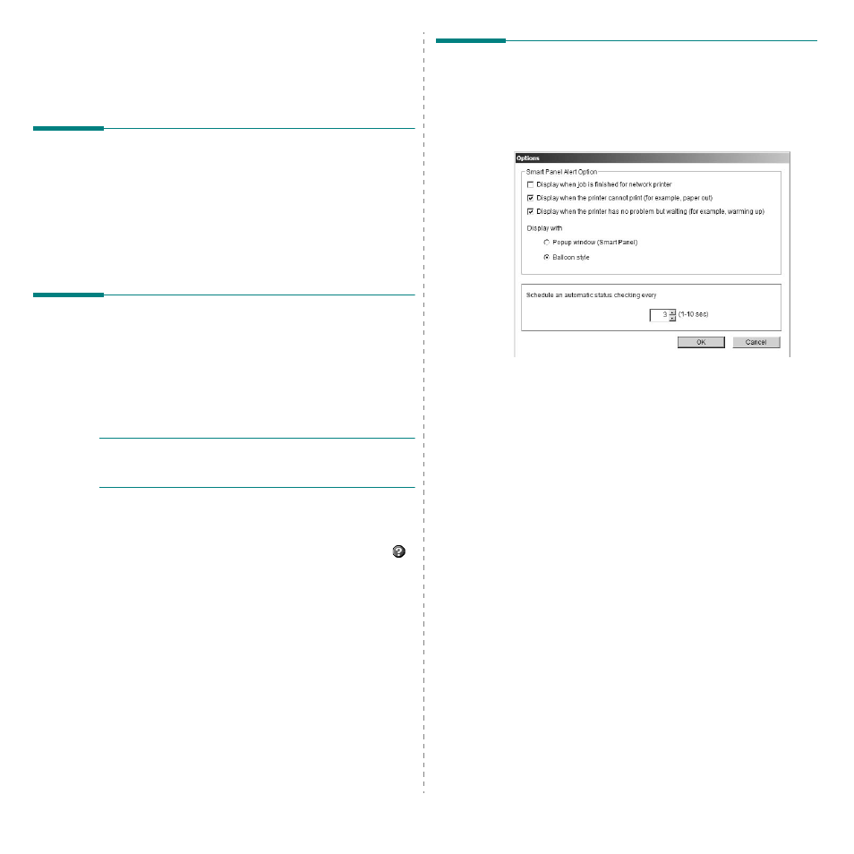Opening the troubleshooting guide, Using printer settings utility, Using onscreen help file | Changing the smart panel program settings | Samsung CLP-310N User Manual | Page 84 / 99