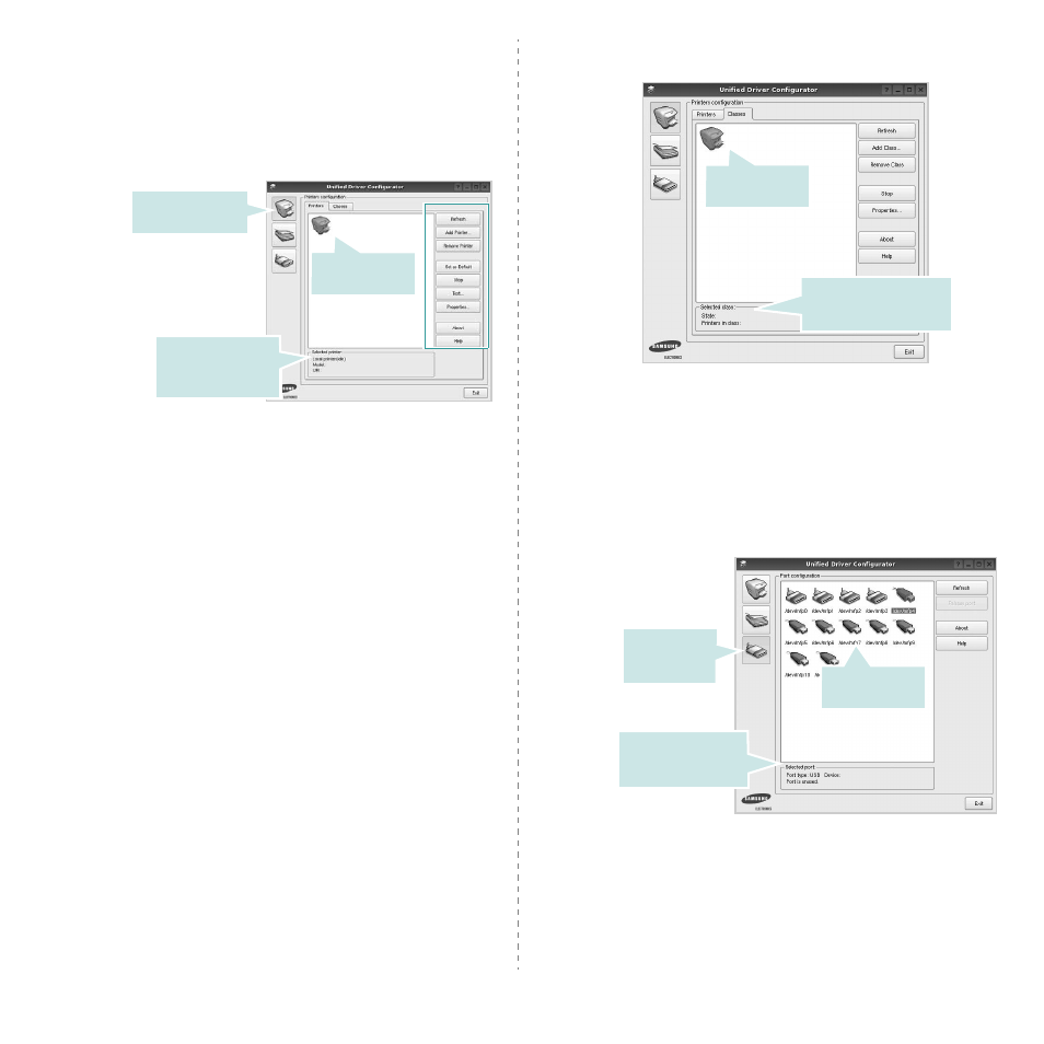 Printers configuration, Ports configuration, Printers configuration ports configuration | Samsung CLP-310N User Manual | Page 88 / 99